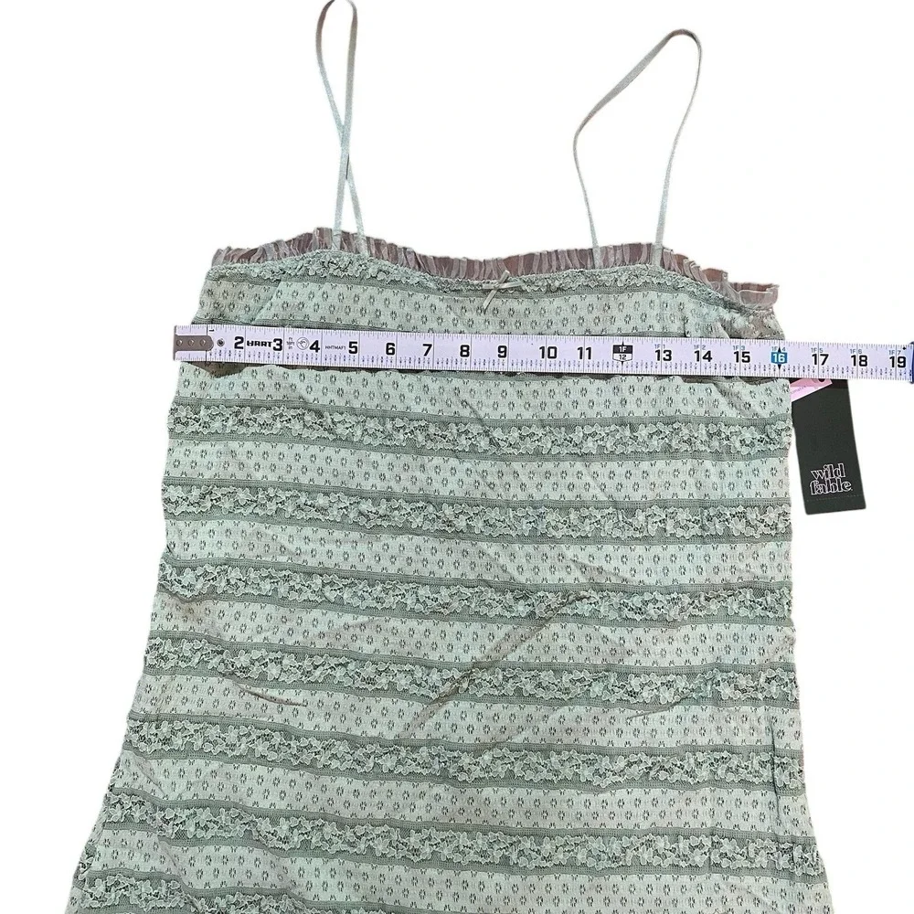 NWT Wild Fable‎ Light Sage Green Lace Nightgown Sexy Sheer Lingerie Chemise XL